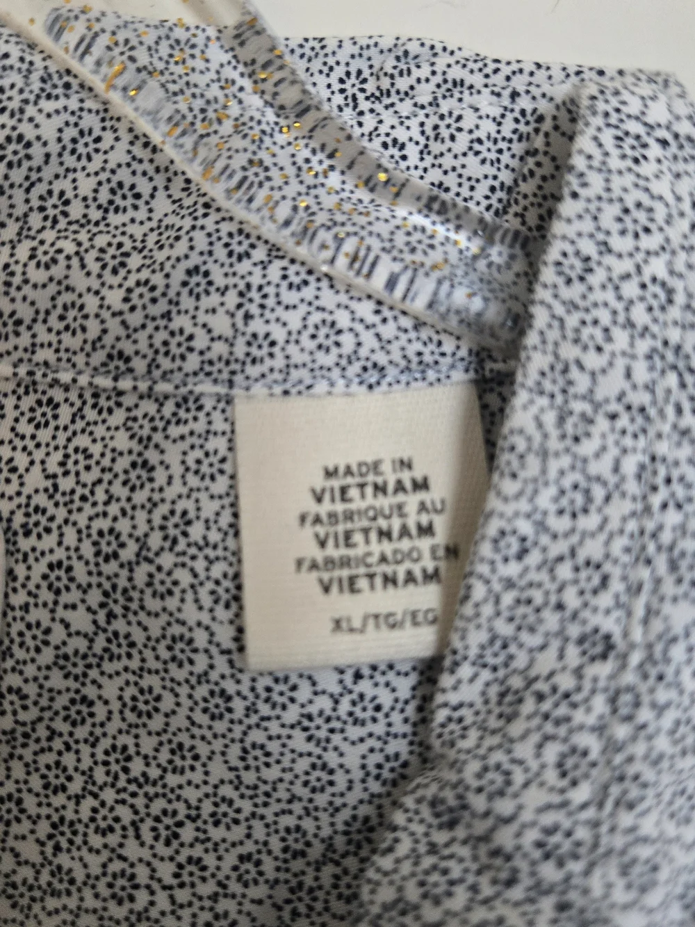 Levi's Men XL Short Sleeve Button Down Shirt Floral Micro Print White Navy Cotto